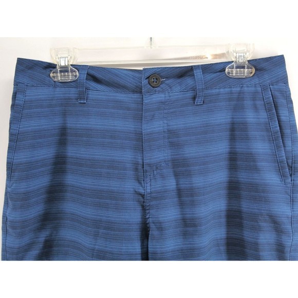 Quiksilver Dry Flight Men's Water Repellent Blue Striped Shorts Size See Measure - Picture 2 of 11